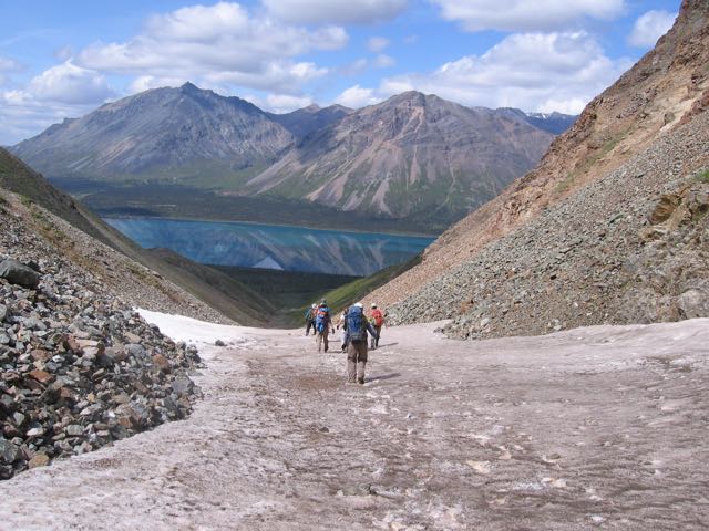Hiking into Low Pass at Twin Lakes